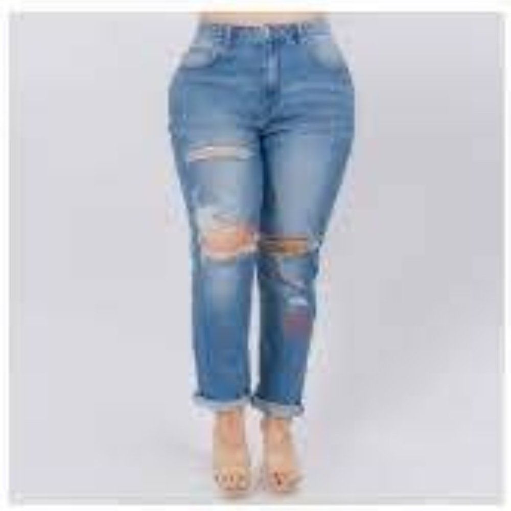 Becca High Waist Roll Up Skinny Jeans (Sizes up to